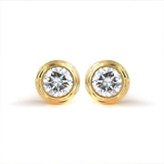 Classic Round Cut Lab diamond Bezel Ear Studs - LGG Jewelry